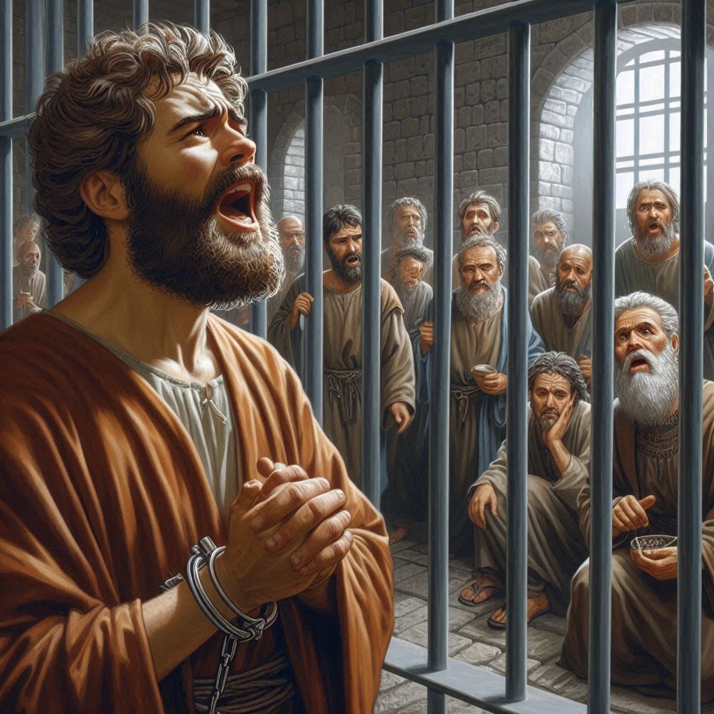 Paul singing in prison